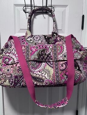 Quilted Paisley Weekender Bag - Pink